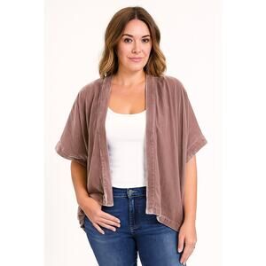 Aritzia Talula Velvet Fawkner Open Kimono Top NWT Oversized Vest Boho Casual